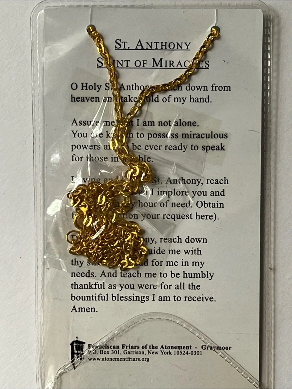 St. Anthony & Madonna Prayer Card Necklaces - Religious Medal Set, Blue & Black